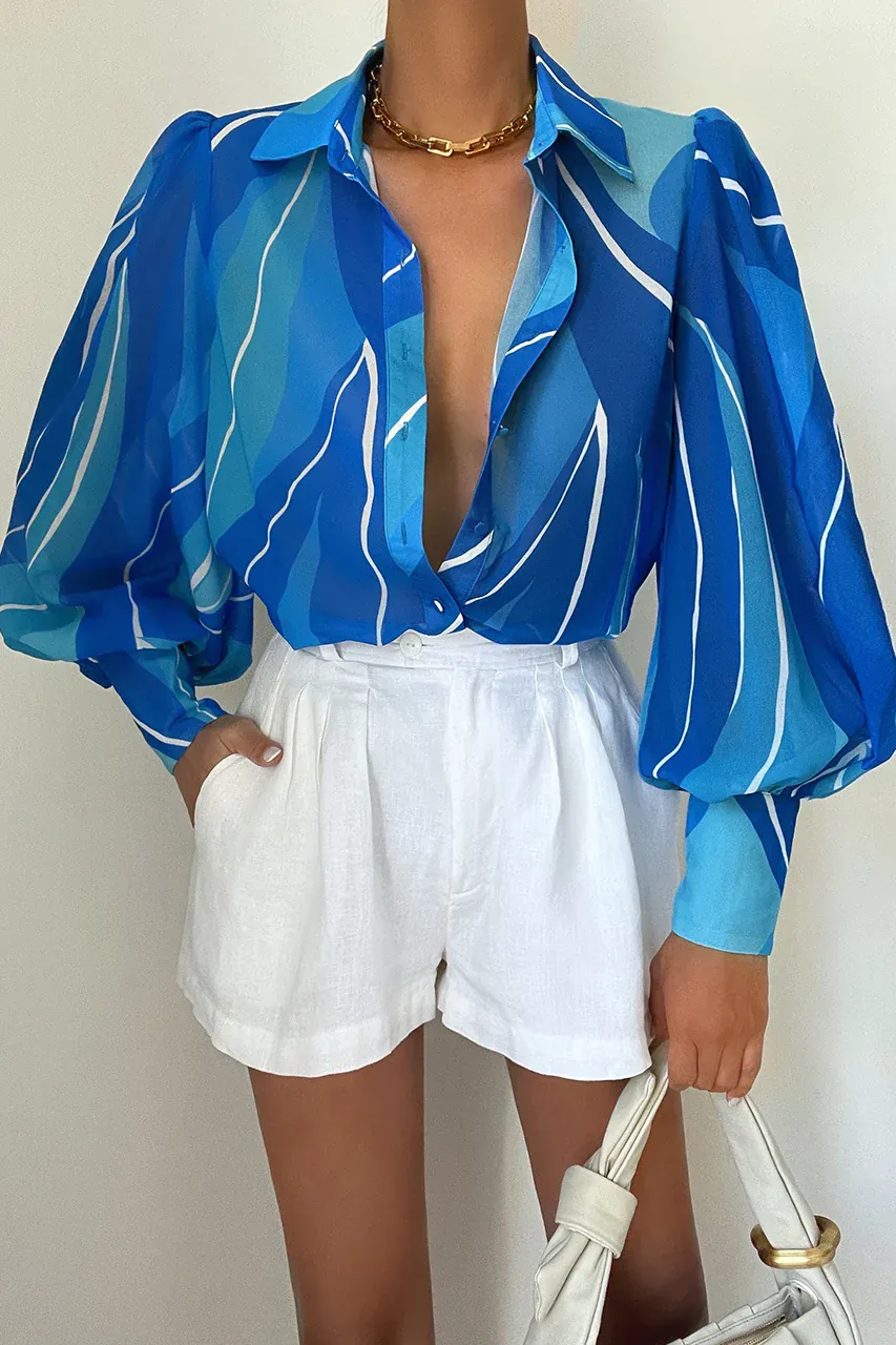 Fleetwood Blouse - Blue Rowena sold by Runaway The Label product image thumbnail 3