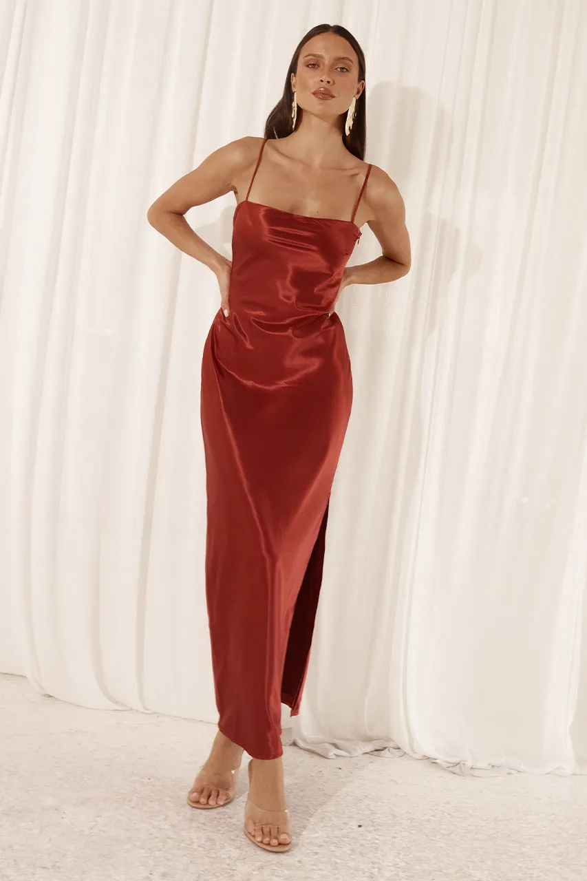 SIREN SLIP DRESS - RUBY sold by Runaway The Label