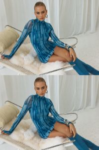 JORDI MINI DRESS - JEAN PRINT sold by Runaway The Label