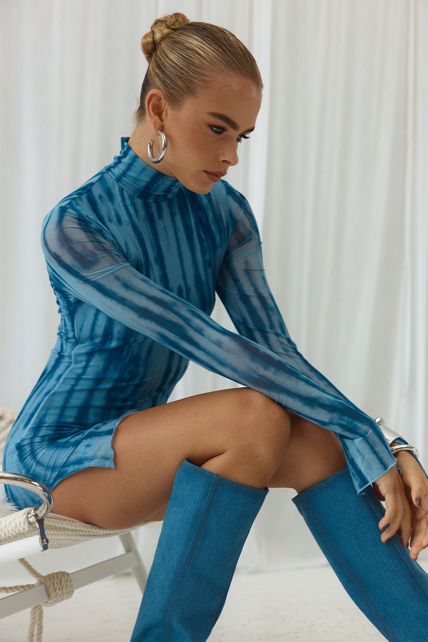 JORDI MINI DRESS - JEAN PRINT sold by Runaway The Label product image thumbnail 3