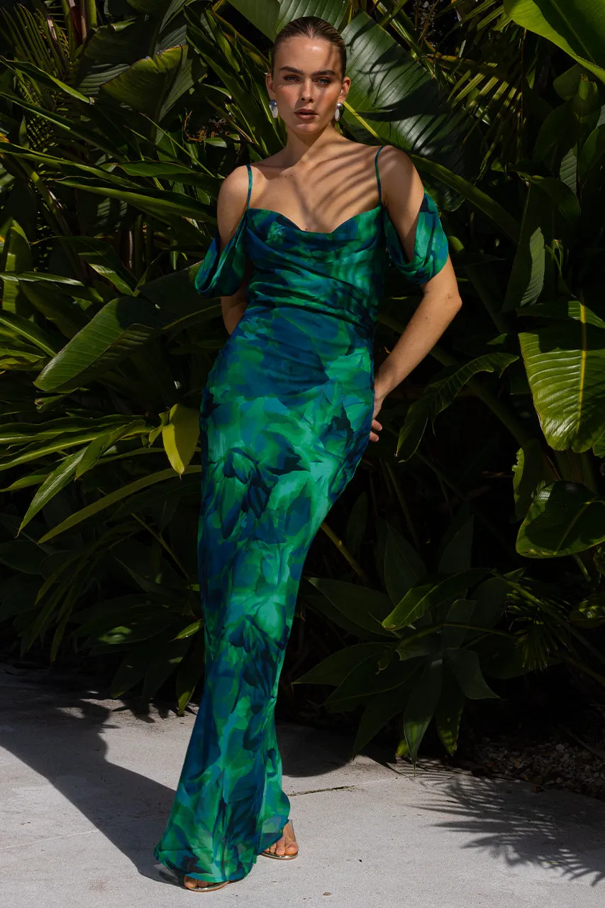 LITSA MAXI DRESS - CALISTA GREEN sold by Runaway The Label