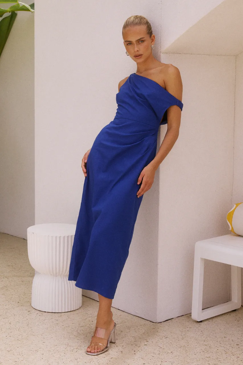 JASPIN MIDI DRESS - ROYAL sold by Runaway The Label product image thumbnail 5