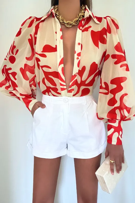 FLEETWOOD BLOUSE - ORANGE BOTANICA sold by Runaway The Label