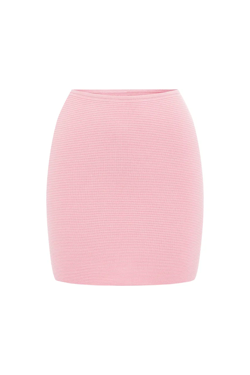 THE KNIT MINI SKIRT - PINK sold by Runaway The Label