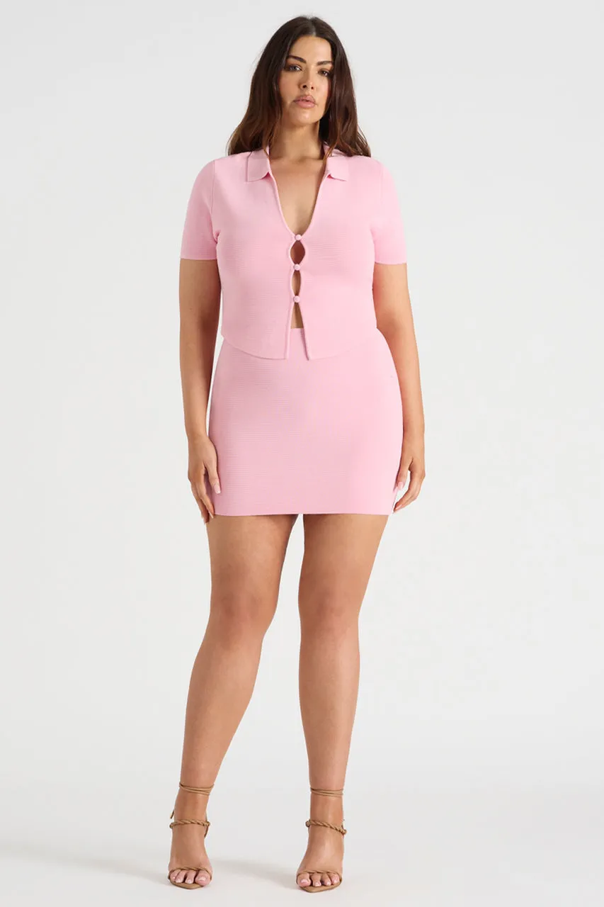 THE KNIT MINI SKIRT - PINK sold by Runaway The Label product image thumbnail 4