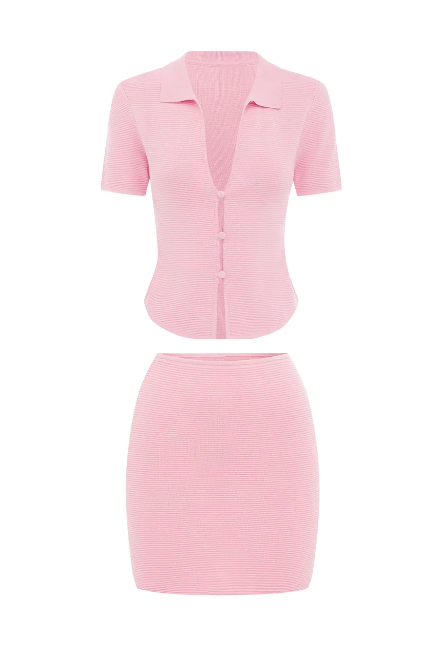 THE KNIT MINI SKIRT - PINK sold by Runaway The Label product image thumbnail 2