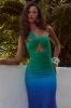 KYREE MAXI DRESS - MARINE OMBRE sold by Runaway The Label