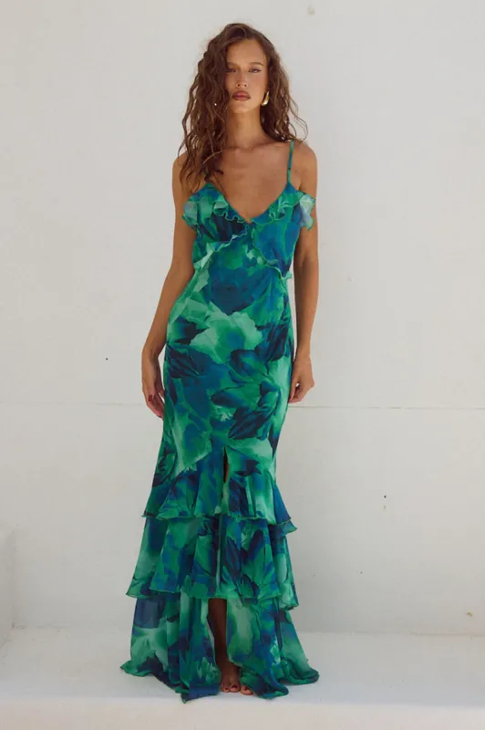 NAMARI MAXI DRESS - CALISTA GREEN sold by Runaway The Label