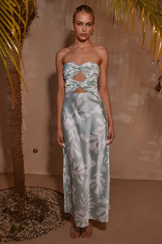 MELANY LONG MIDI DRESS - SAGE BOTANICA sold by Runaway The Label