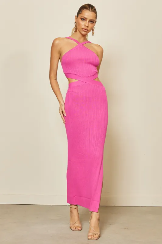 Fern Midi Dress - Fuchsia sold by Runaway The Label