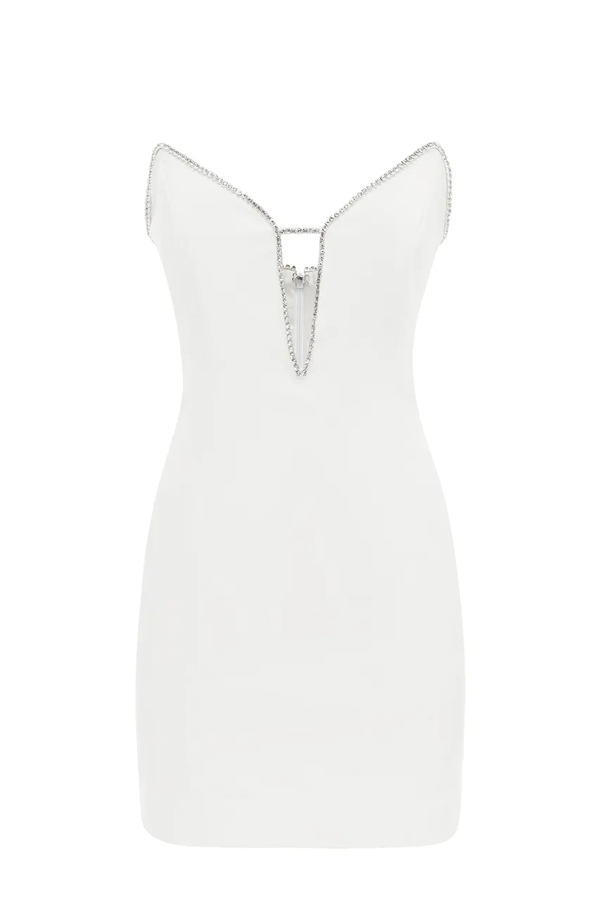 THE DIAMOND MINI DRESS - WHITE sold by Runaway The Label product image thumbnail 4