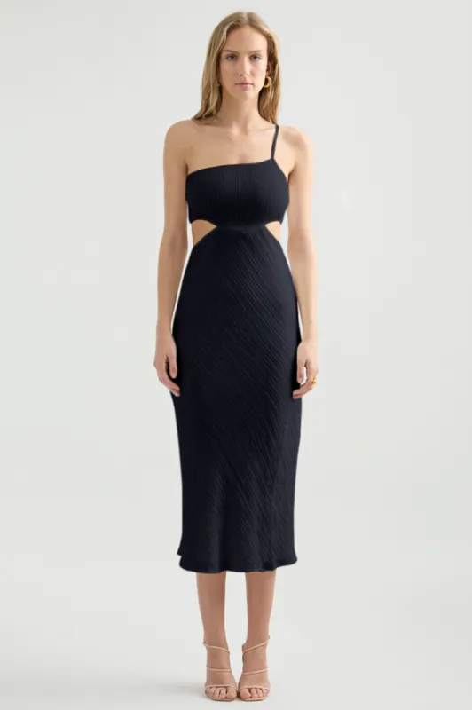 Norah Midi Dress - Black sold by Runaway The Label