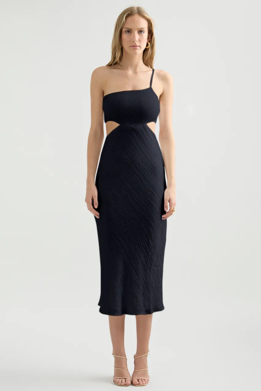 Norah Midi Dress - Black sold by Runaway The Label