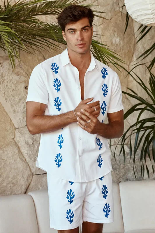 MILOS SHIRT - WHITE/BLUE sold by Runaway The Label