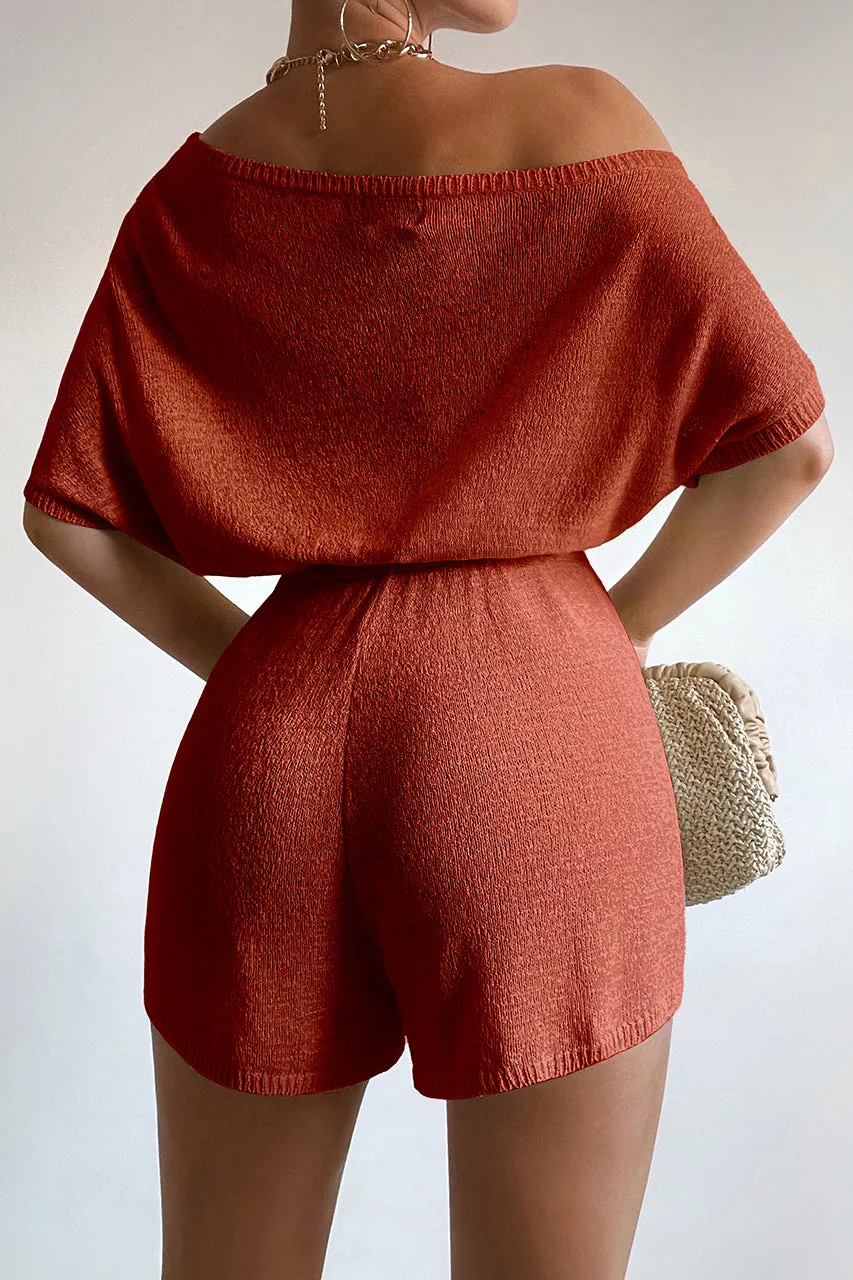 MIAMI KNIT PLAYSUIT - RUST sold by Runaway The Label product image thumbnail 2