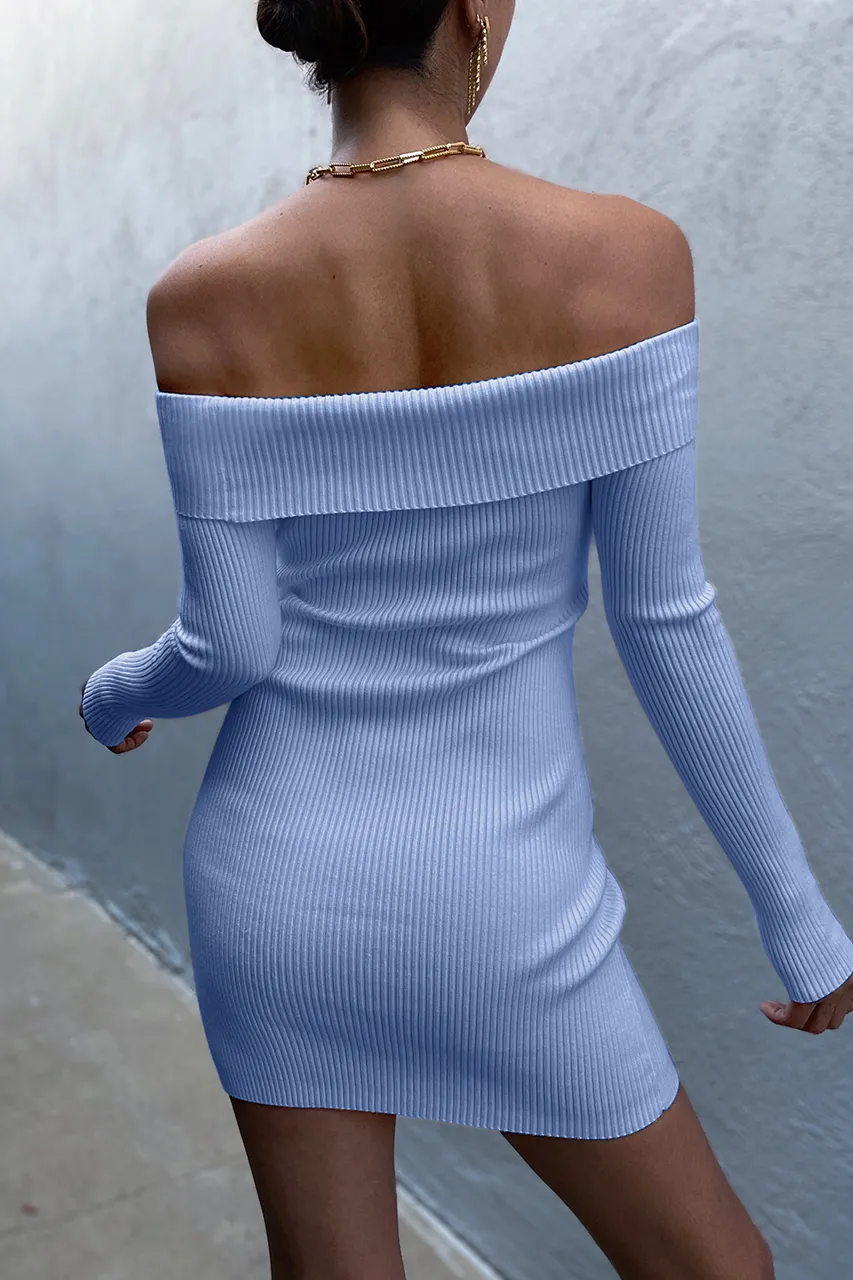 Paloma Knit Dress - Periwinkle sold by Runaway The Label product image thumbnail 2