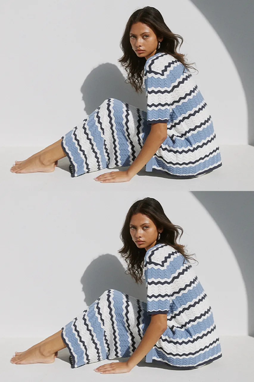 CAPRICE MIDI SKIRT - STEEL COMBO sold by Runaway The Label product image thumbnail 3