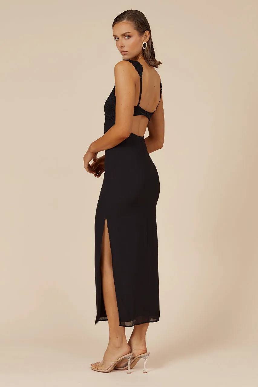 DINAH MIDI DRESS - BLACK sold by Runaway The Label product image thumbnail 2
