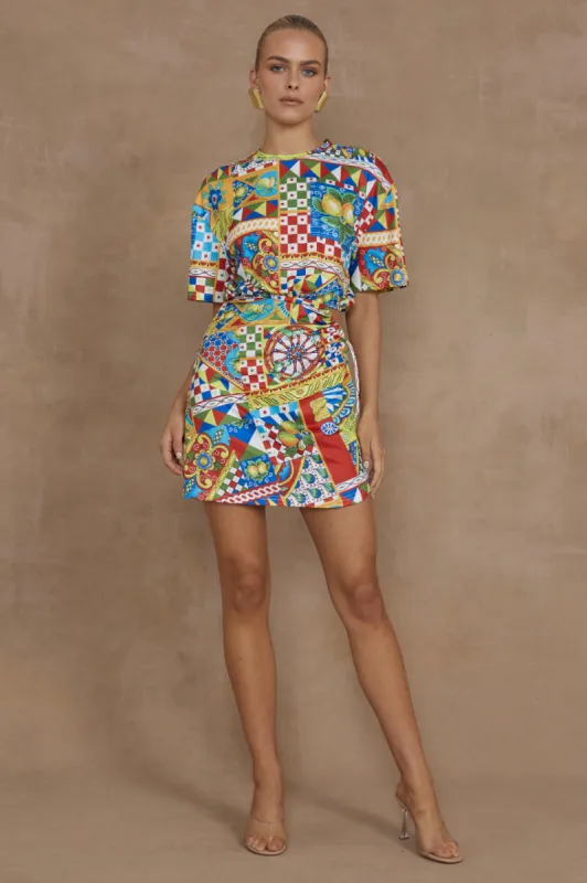 BRIZZIE MINI DRESS - PHAEDRA PRINT sold by Runaway The Label