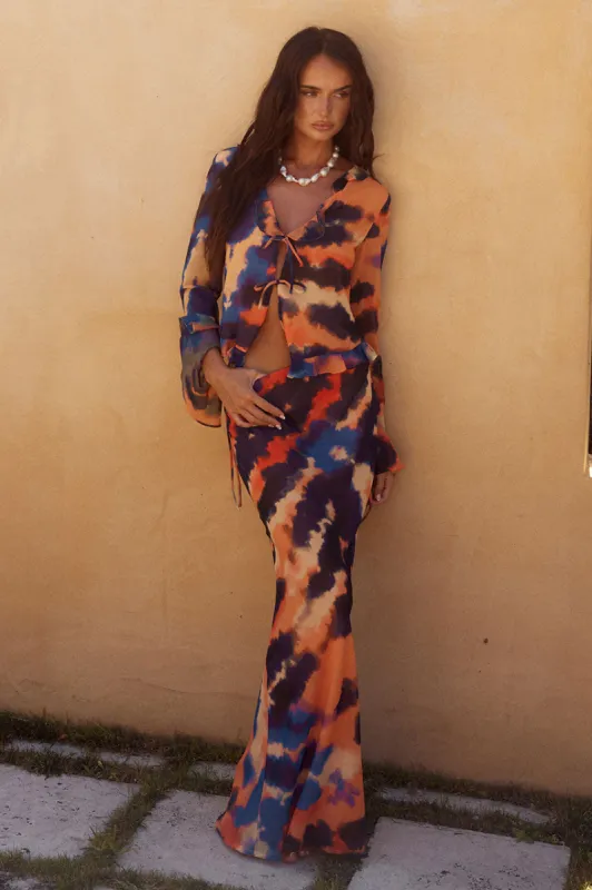 VELZY MAXI SKIRT - SABER PRINT sold by Runaway The Label