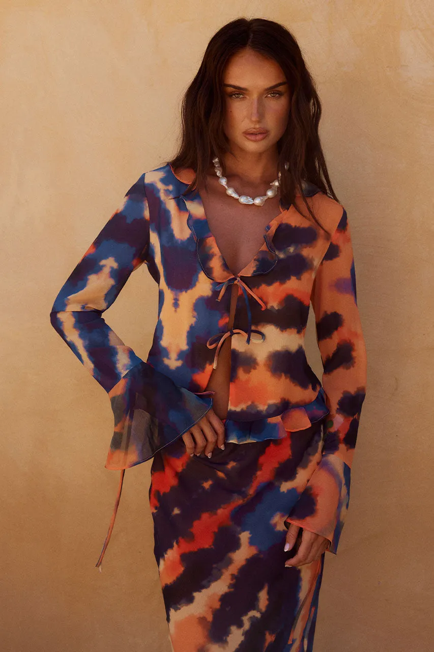 VELZY MAXI SKIRT - SABER PRINT sold by Runaway The Label product image thumbnail 3