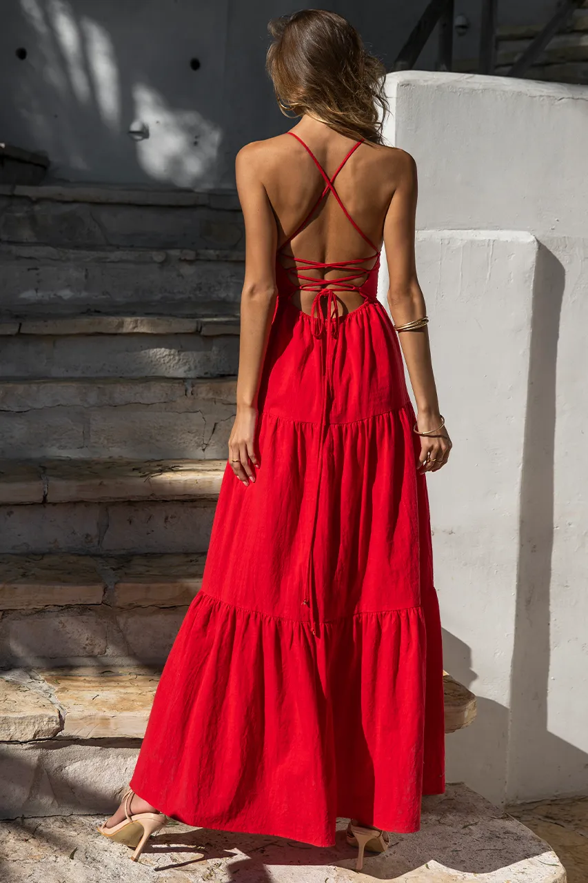 REMY MAXI DRESS - RED sold by Runaway The Label product image thumbnail 2