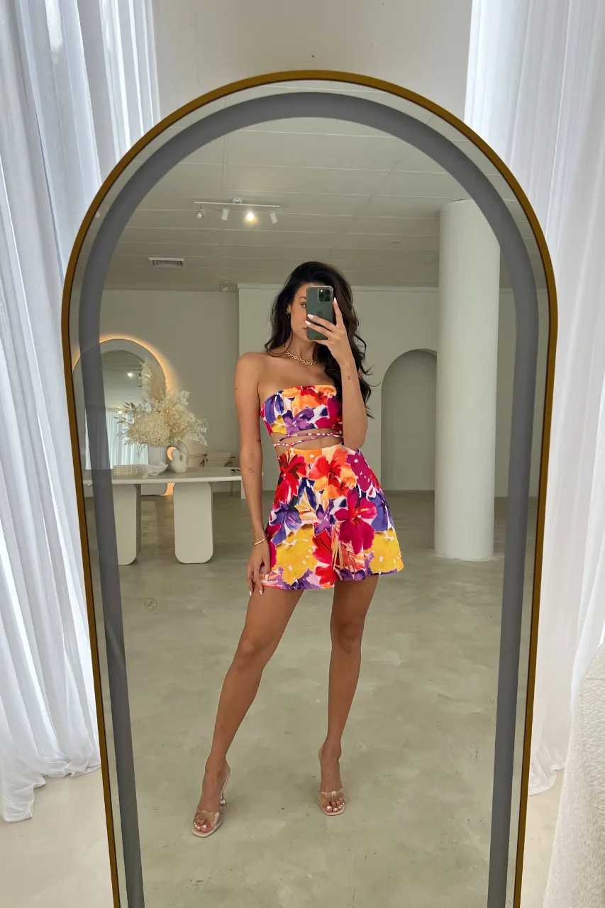 STELANI MINI DRESS - PINK FLORAL sold by Runaway The Label product image thumbnail 4