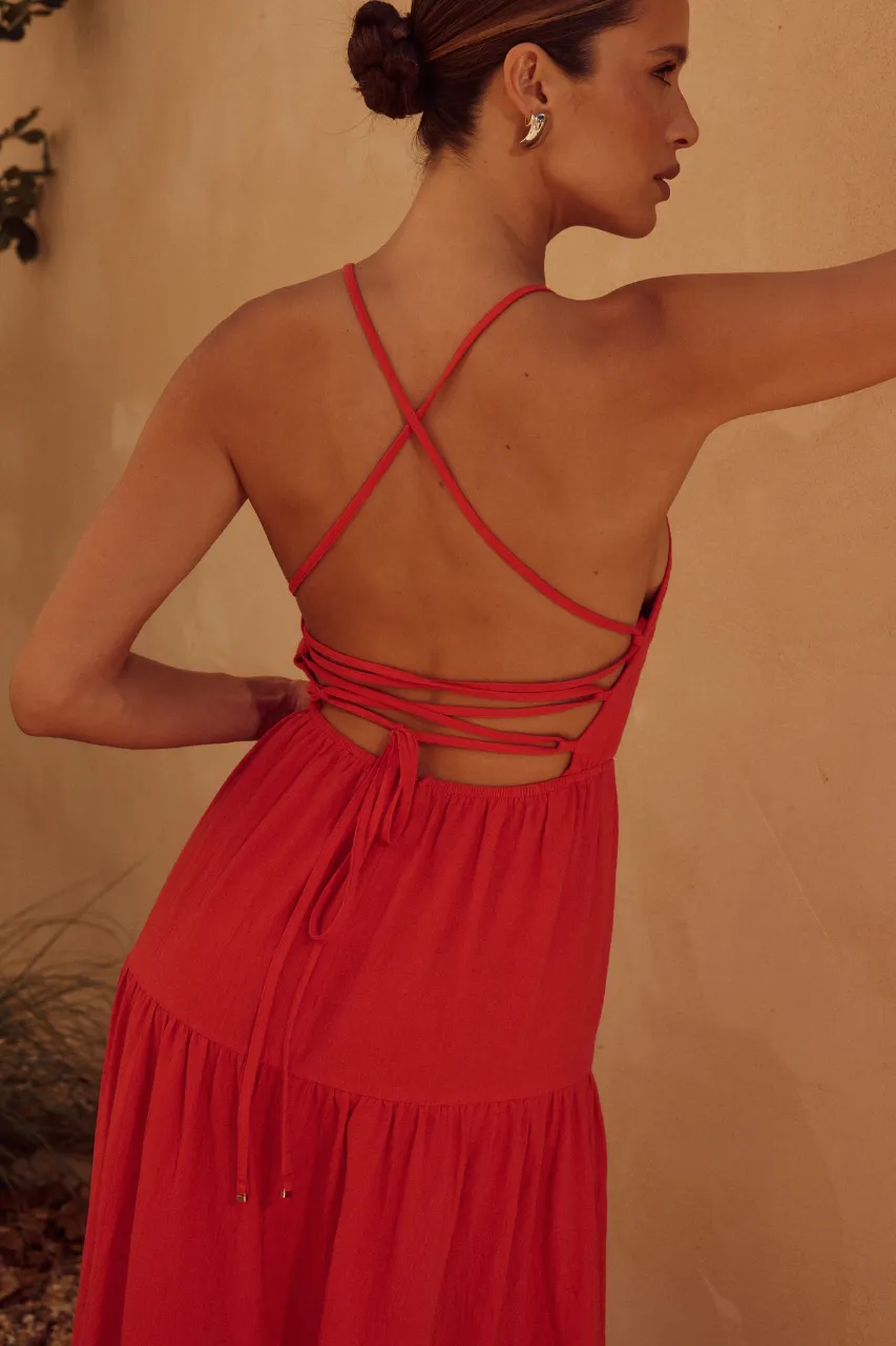 REMY MAXI DRESS - RED sold by Runaway The Label product image thumbnail 4
