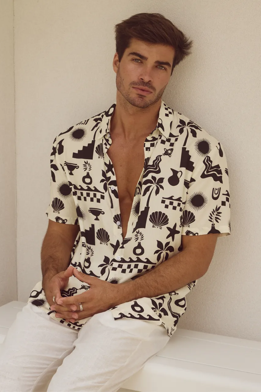 MATTY SHIRT - SAND/BLACK sold by Runaway The Label