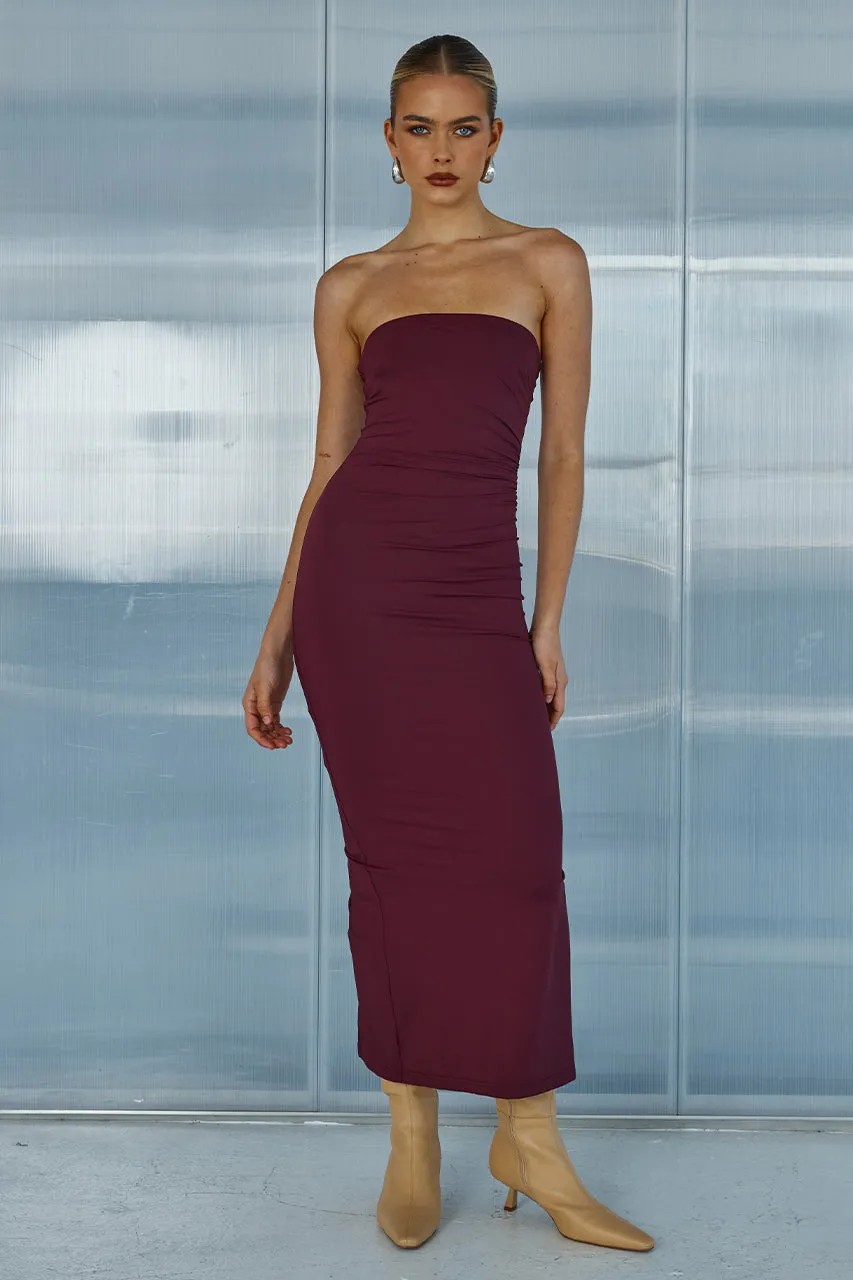 EDDIE MIDI DRESS - MERLOT sold by Runaway The Label product image thumbnail 3