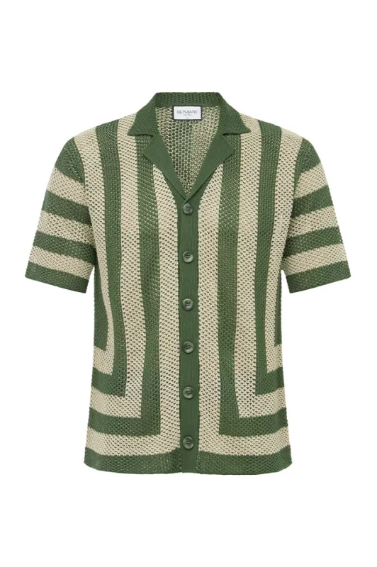 THEO KNIT SHIRT  - KHAKI/SAND sold by Runaway The Label
