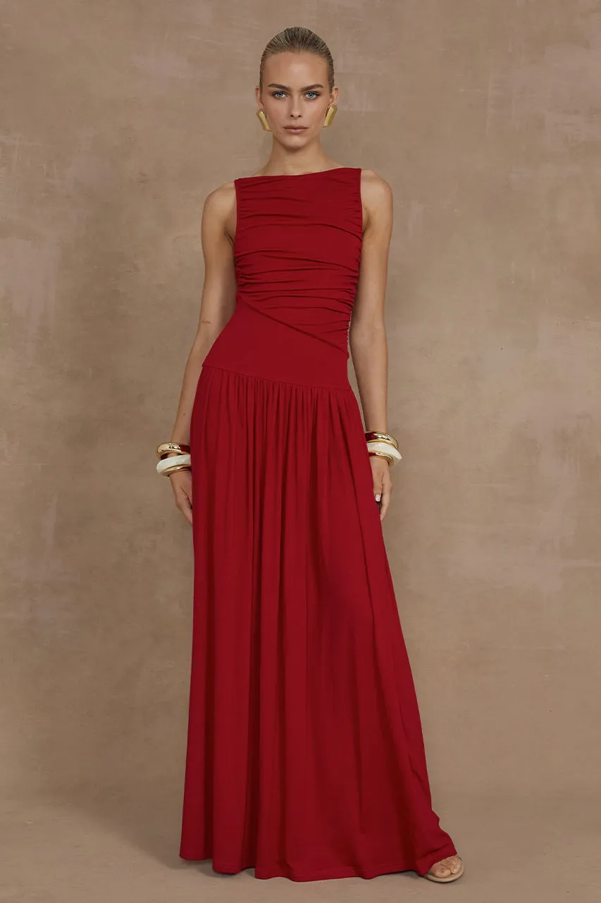 NALLA MAXI DRESS - CHERRY sold by Runaway The Label