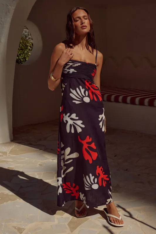 VERONNE LONG MIDI DRESS - BLACK sold by Runaway The Label