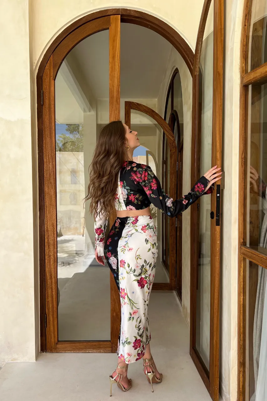 JACI MIDI DRESS - WHITE/BLACK sold by Runaway The Label product image thumbnail 3