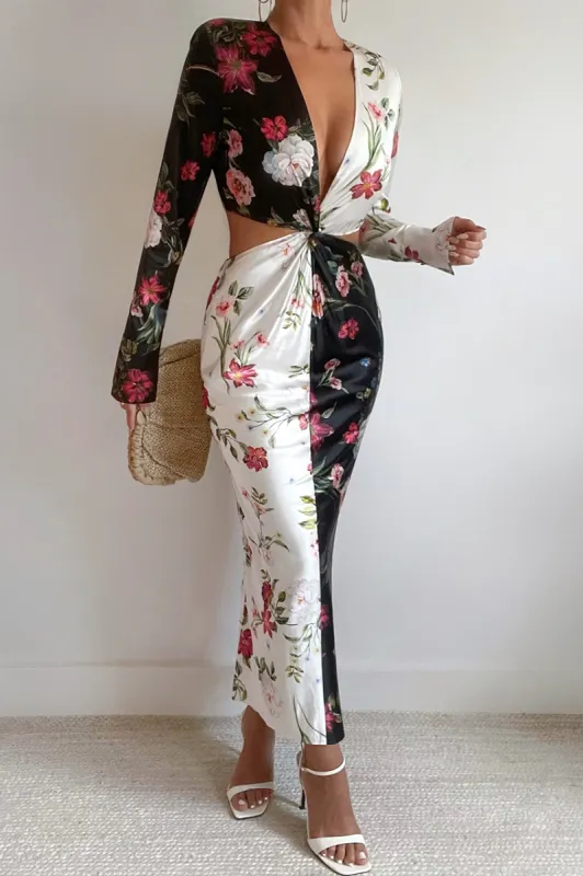 JACI MIDI DRESS  - WHITE/BLACK sold by Runaway The Label