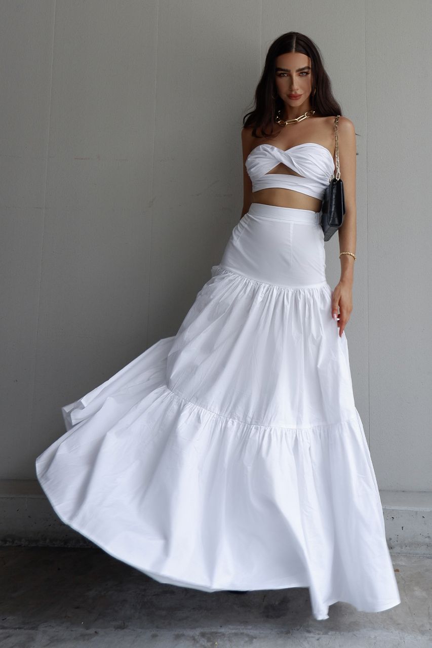 Ayla Maxi Skirt - White sold by Runaway The Label