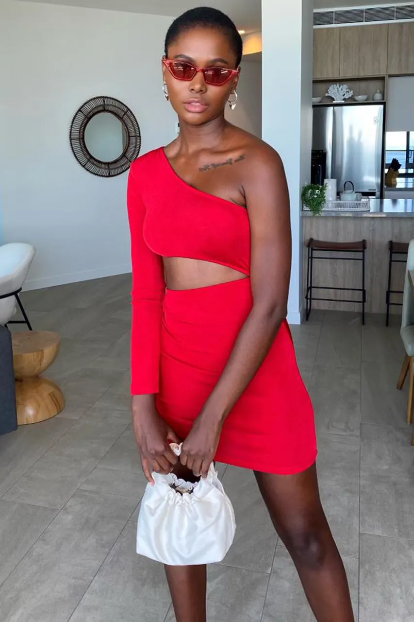 Salisa Mini Dress - Deep Red sold by Runaway The Label