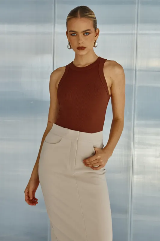 RORY TANK - CHOCOLATE sold by Runaway The Label