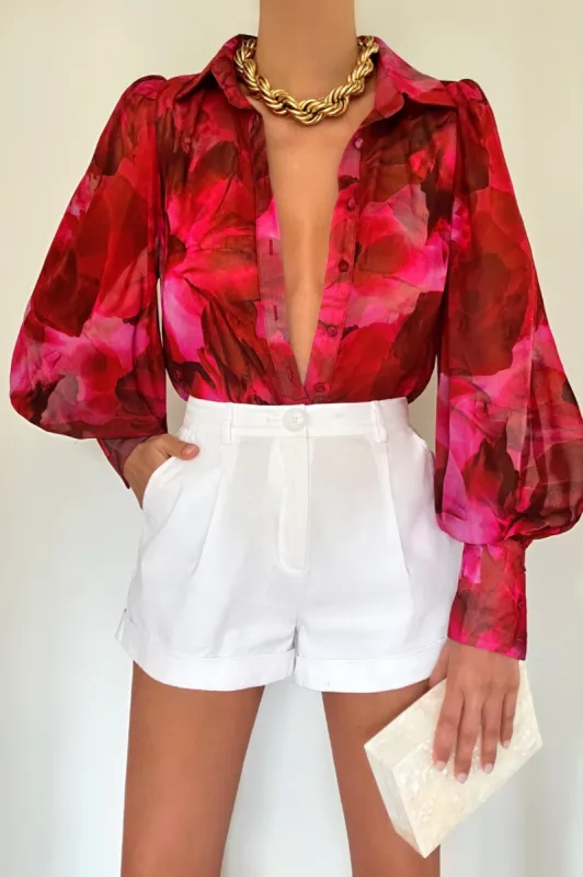 Calista Shirt - Pink Floral made by Runaway The Label