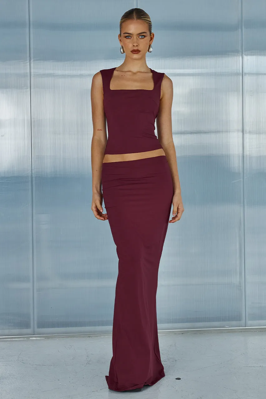 XAVI MAXI SKIRT - MERLOT sold by Runaway The Label product image thumbnail 3