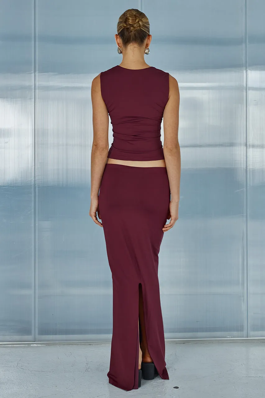 XAVI MAXI SKIRT - MERLOT sold by Runaway The Label product image thumbnail 2