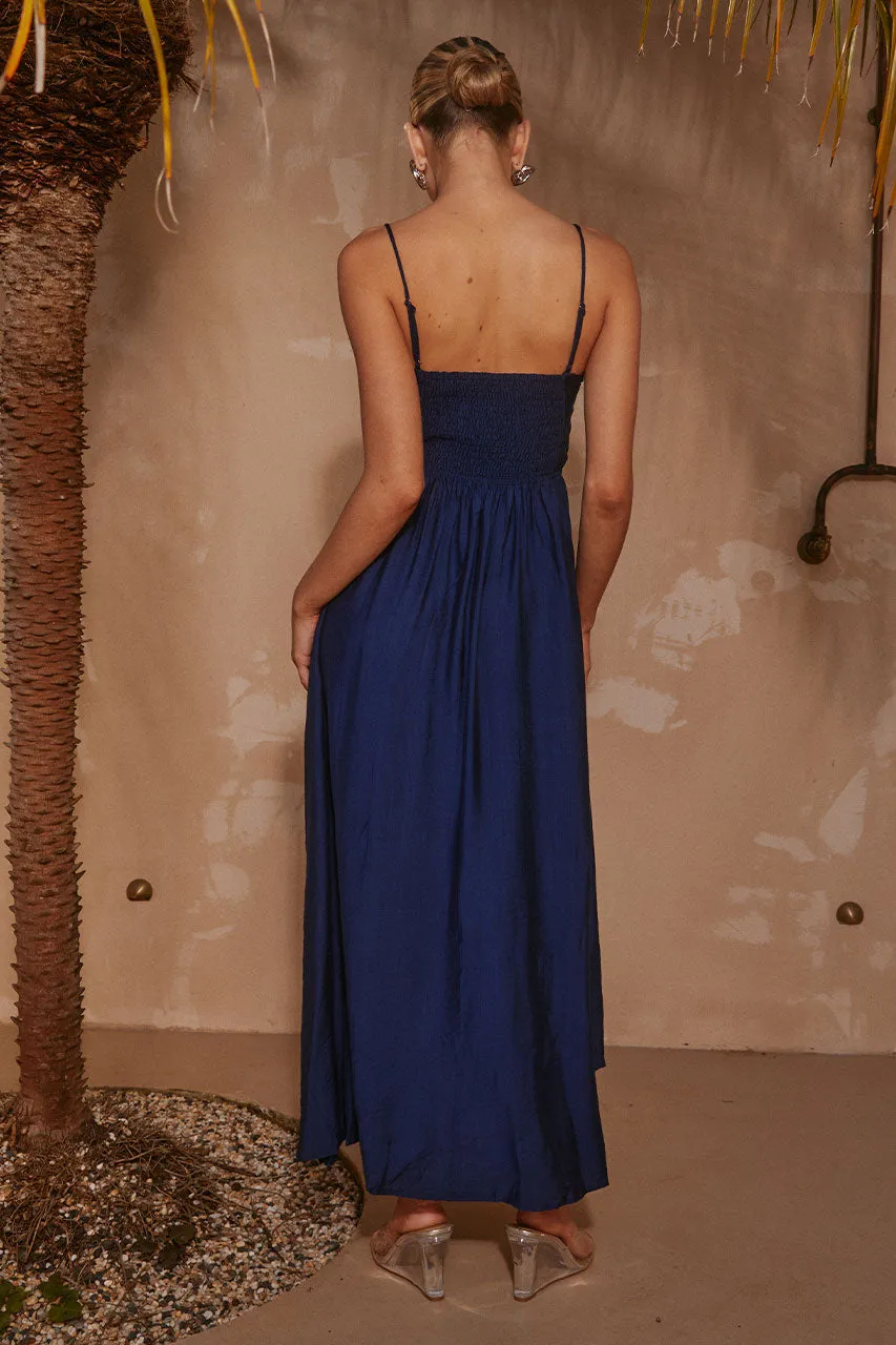 KELANI LUXE MIDI DRESS - NAVY sold by Runaway The Label product image thumbnail 2