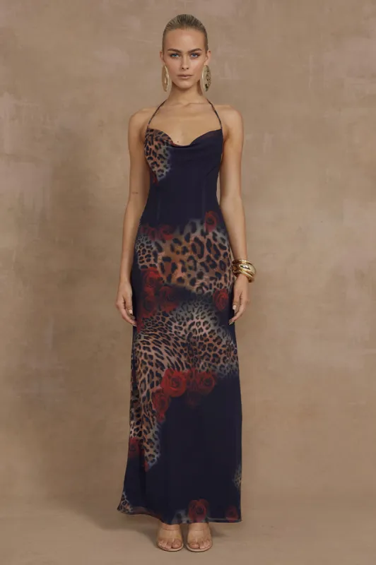BENITO MAXI DRESS - BLACK LEOPARD sold by Runaway The Label