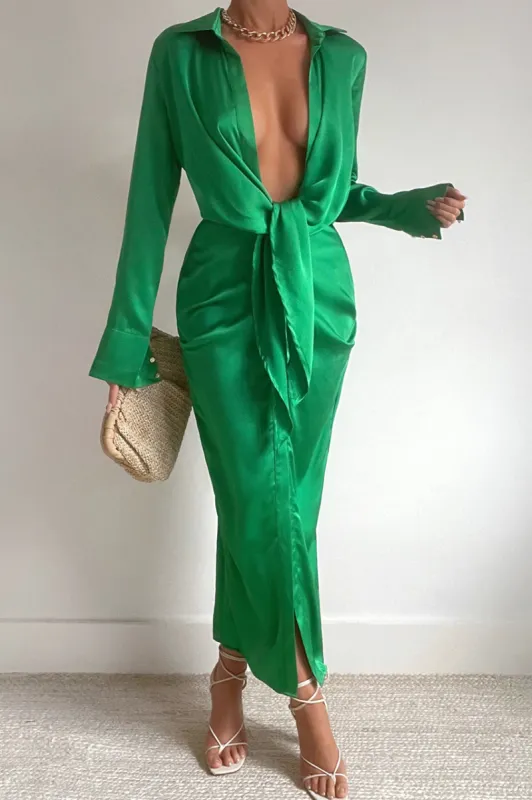 RUBY MIDI DRESS - GREEN made by Runaway The Label