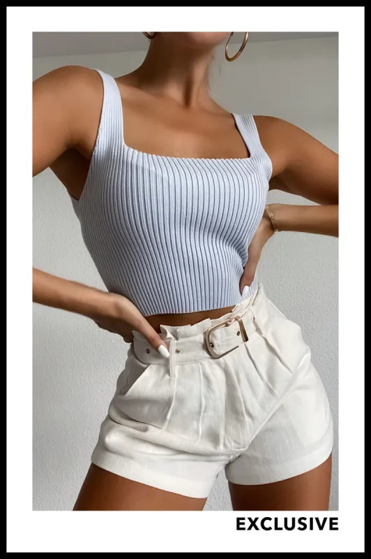 Square Up Top - Sky Blue sold by Runaway The Label