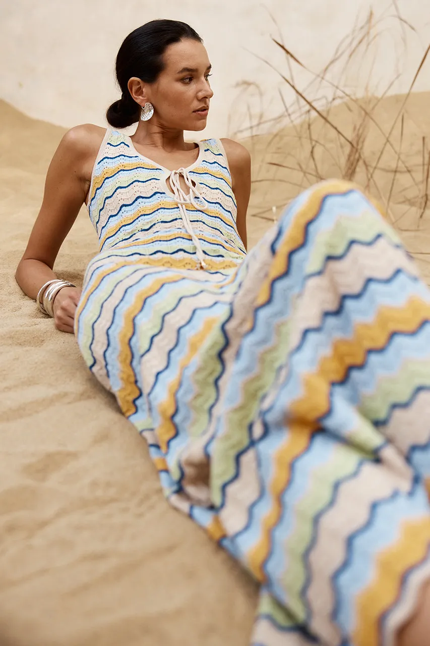 ISABO MAXI DRESS - BLUE MULTI sold by Runaway The Label product image thumbnail 3