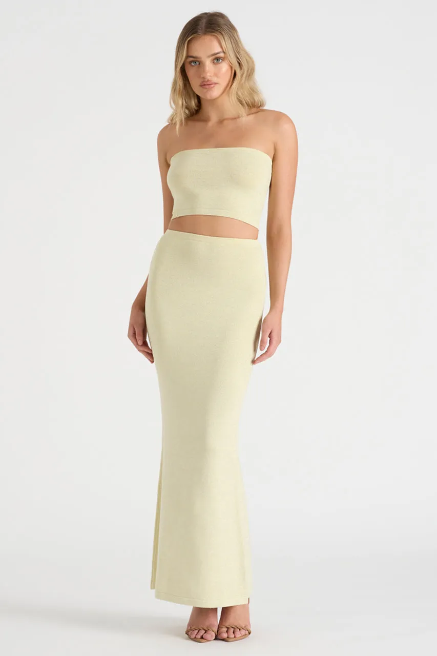 THE LUREX MAXI SKIRT - BUTTER sold by Runaway The Label product image thumbnail 4