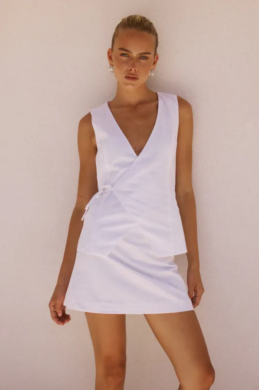 ASCEND MINI SKIRT - WHITE sold by Runaway The Label