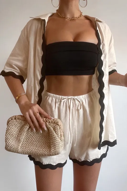 HARRY SHIRT - SAND/BLACK sold by Runaway The Label