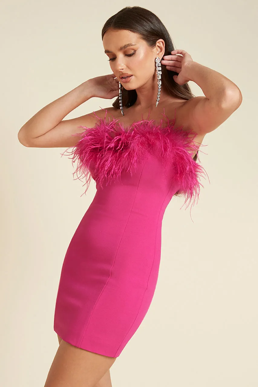 VALENTINA MINI DRESS - FUCHSIA sold by Runaway The Label product image thumbnail 4